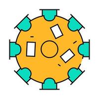 meeting table icon color illustration vector