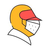knight helmet icon color illustration vector