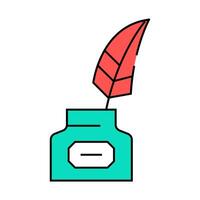 ink with feather icon color illustration vector