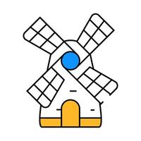 mill building icon color illustration vector