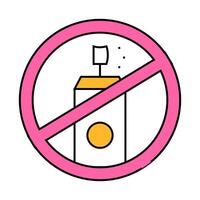 pesticide free spray crossed out sign icon color illustration vector