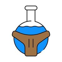 flask with liquid icon color illustration vector