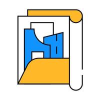 pattern set folder icon color illustration vector