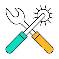 rasper and hole punch for eyelets and buttons icon color illustration vector