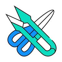 different scissors icon color illustration vector
