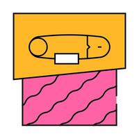 pin and fabric icon color illustration vector