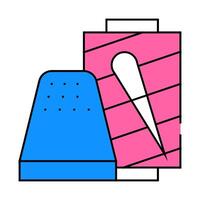 thimble with thread icon color illustration vector