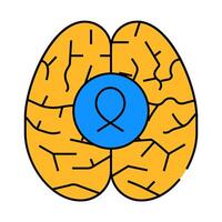 brain cancer sign icon color illustration vector