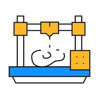 printing prostheses on 3d printer icon color illustration vector