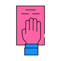 oath on constitution icon color illustration vector