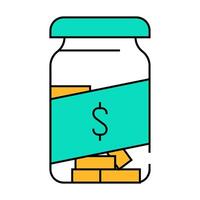money box with coins icon color illustration vector