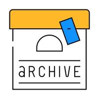 archive journalist box icon color illustration vector