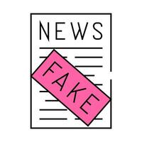 fake news sign icon color illustration vector