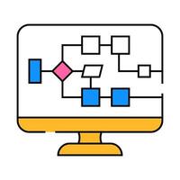 electrical circuit computer screen icon color illustration vector