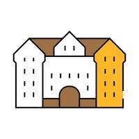 university building sign icon color illustration vector