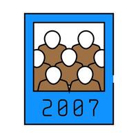 graduation photo sign icon color illustration vector
