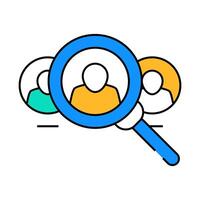 employee search sign icon color illustration vector