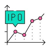 ipo initial public offering infographic icon color illustration vector