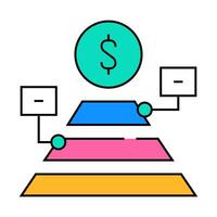 maslow pyramid sign icon color illustration vector