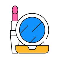 cosmetics and mirror icon color illustration vector