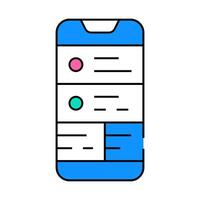checking notifications on smartphone icon color illustration vector