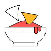 nachos with spicy sauce icon color illustration vector