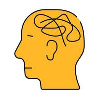 mess in head icon color illustration vector