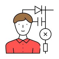 engineer worker flat icon color illustration vector