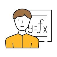 mathematician engineer worker icon color illustration vector