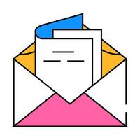 envelope with birthday invitation icon color illustration vector