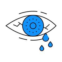 eye tearing icon color illustration vector