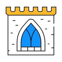 window of ancient castle icon color illustration vector