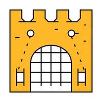 grid goal of ancient castle icon color illustration vector
