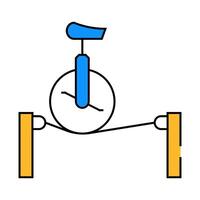 unicycle on cord icon color illustration vector