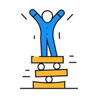 acrobat balancing icon color illustration vector