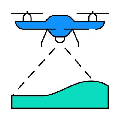 drone crawling ground icon color illustration