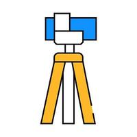 theodolite, vertical projection device icon color illustration vector