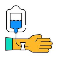 patient hand with dropper icon color illustration vector