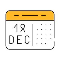 calendar date of sick aids hiv people icon color illustration vector