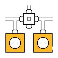 installation of electrical socket icon color illustration vector
