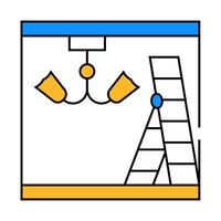 installation chandelier icon color illustration vector