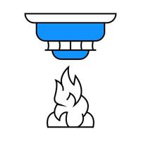 fire alarm system icon color illustration vector