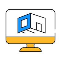 design room computer program icon color illustration vector
