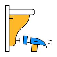 shelf nailing icon color illustration vector