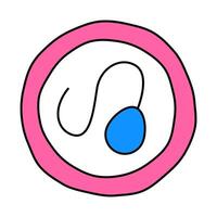 sperm in egg icon color illustration vector