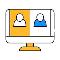 online conference icon color illustration vector