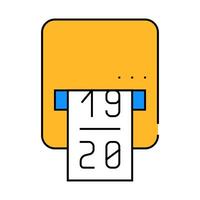 label printer device icon color illustration vector