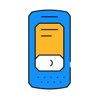 data collection terminal icon color illustration vector