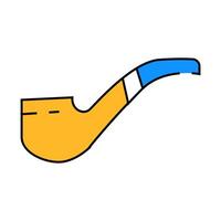 smoking pipe icon color illustration vector