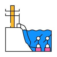 scheme of work tidal power plant icon color illustration vector